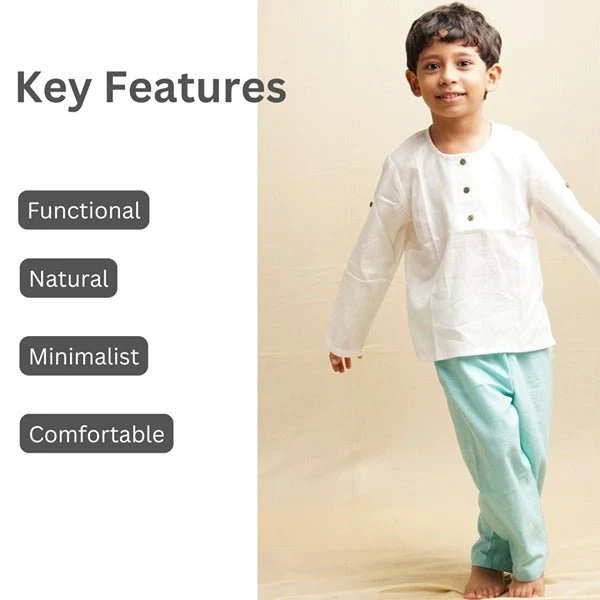 Teal Blue Nature Wear Cotton Trousers - Image 3