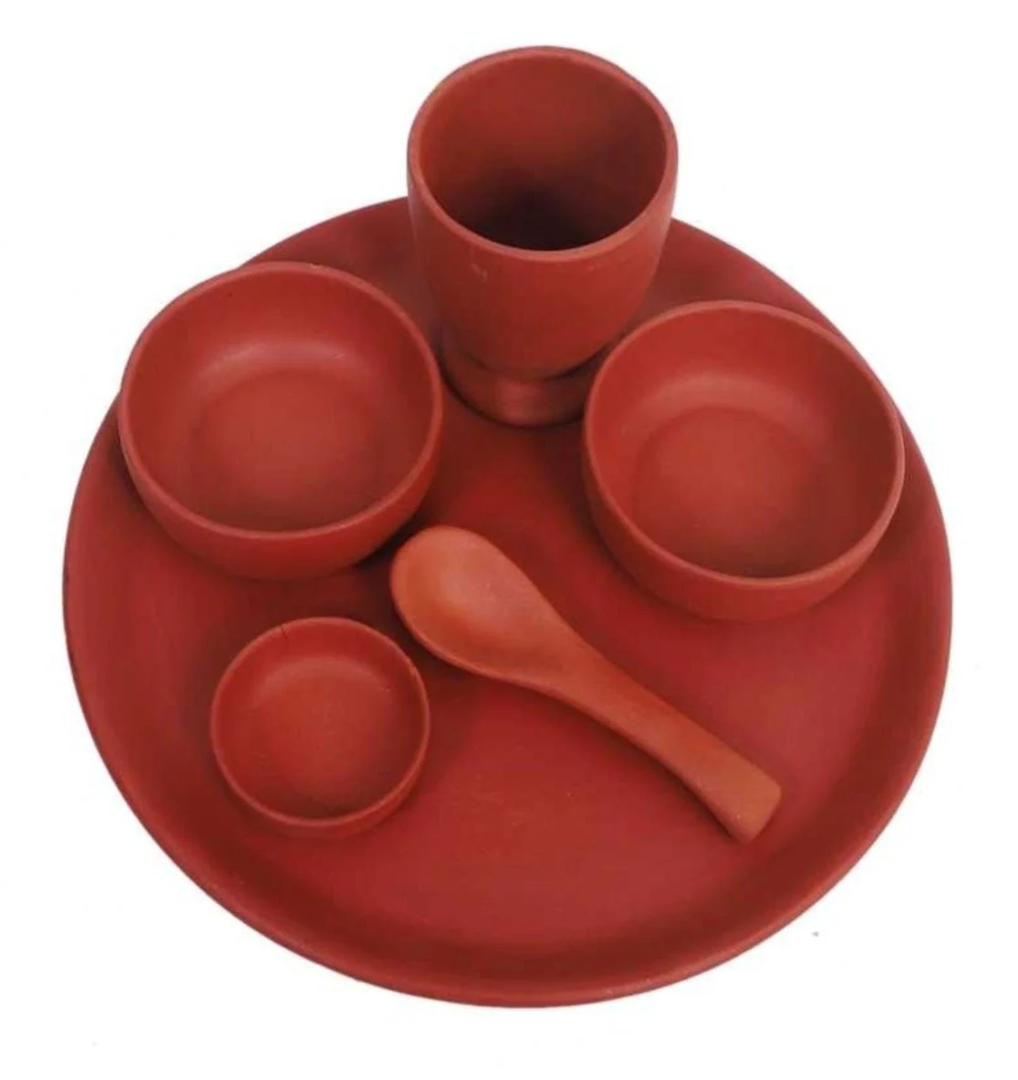 Terracotta 11 Inches Dinner Set – 6 Pcs Handcrafted Clay Set - Image 4