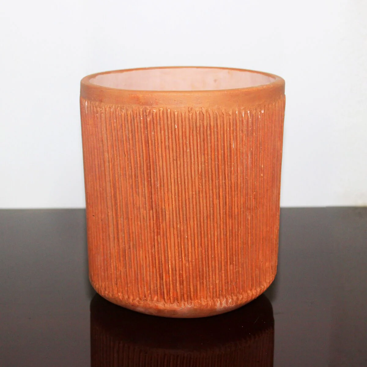 Terracotta Cylindrical Pillow Planter-Set of 2 - Image 3