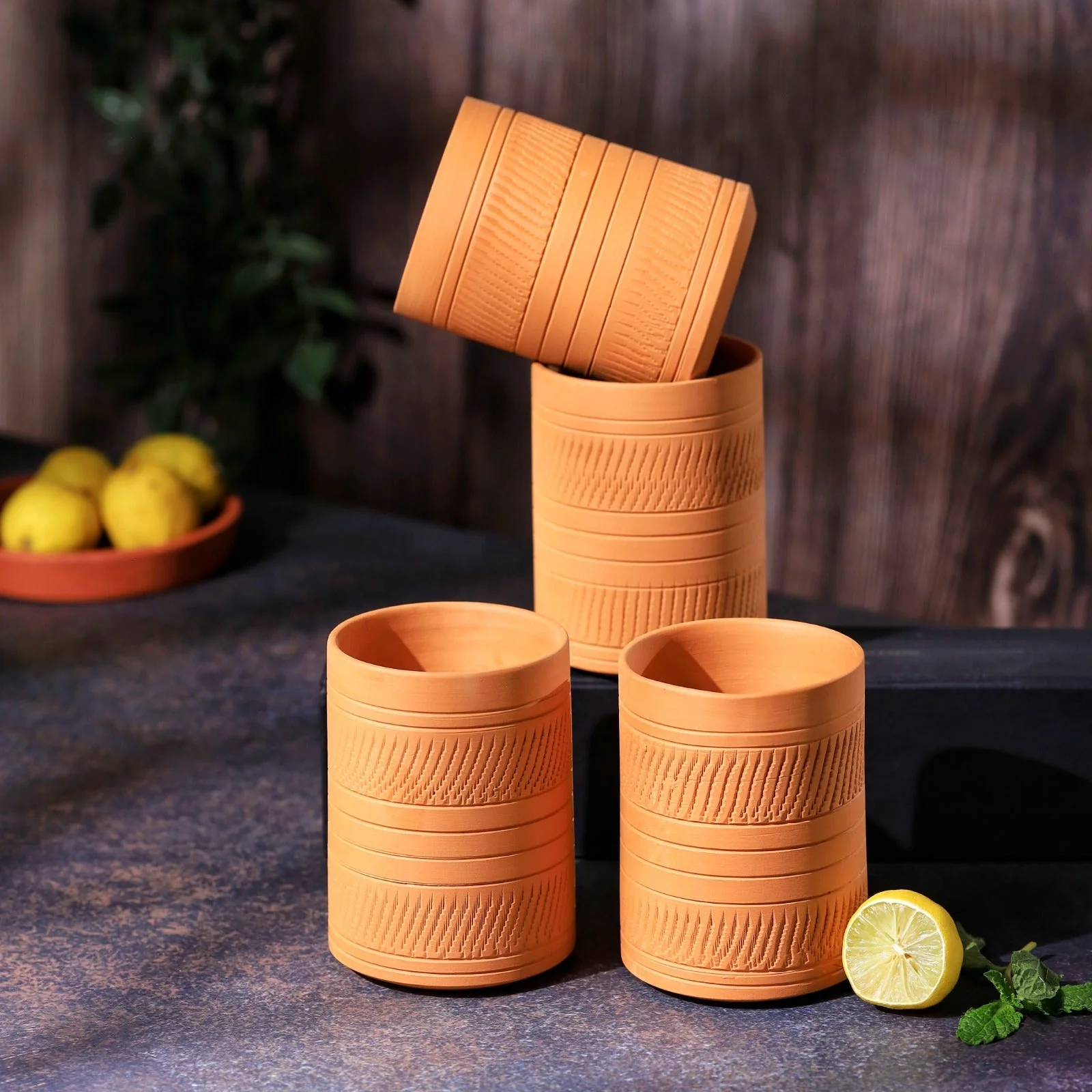 Terracotta Kohinoor Jumbo Glass | Handmade Clay Water Glass - Image 15