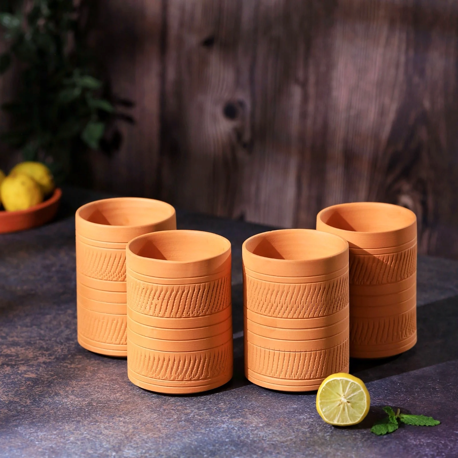 Terracotta Kohinoor Jumbo Glass | Handmade Clay Water Glass - Image 3