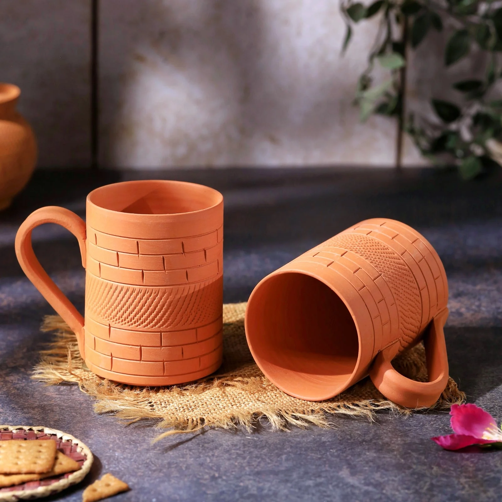 Terracotta Kohinoor Jumbo Mug – Handcrafted Natural Clay Large Mug - Image 2
