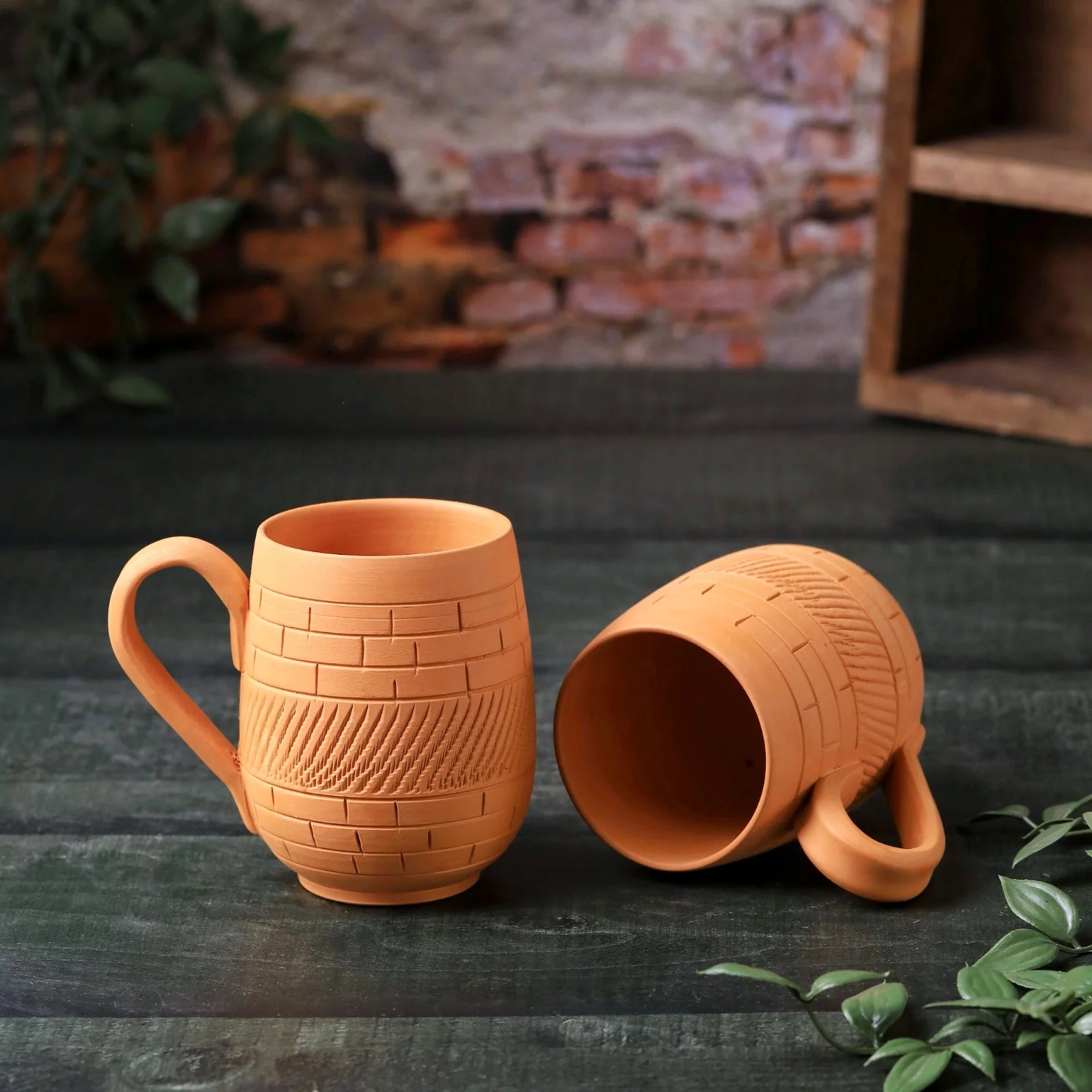 Terracotta Maharaja Jumbo Mug- Handcrafted Natural Clay Large Mug - Image 4