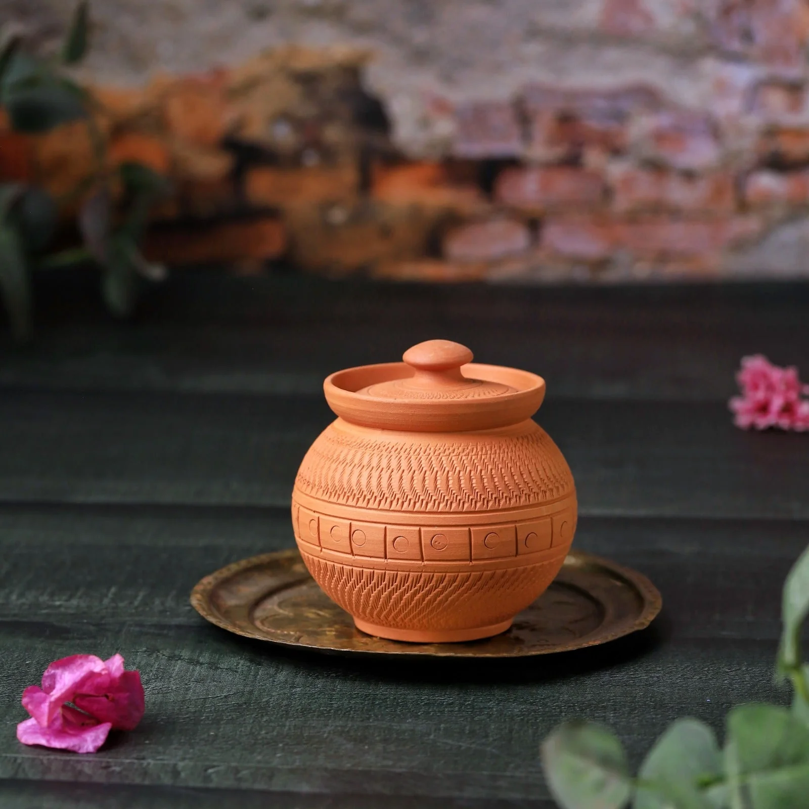 Terracotta Maharaja Sugar Pot | Handcrafted Clay Jar