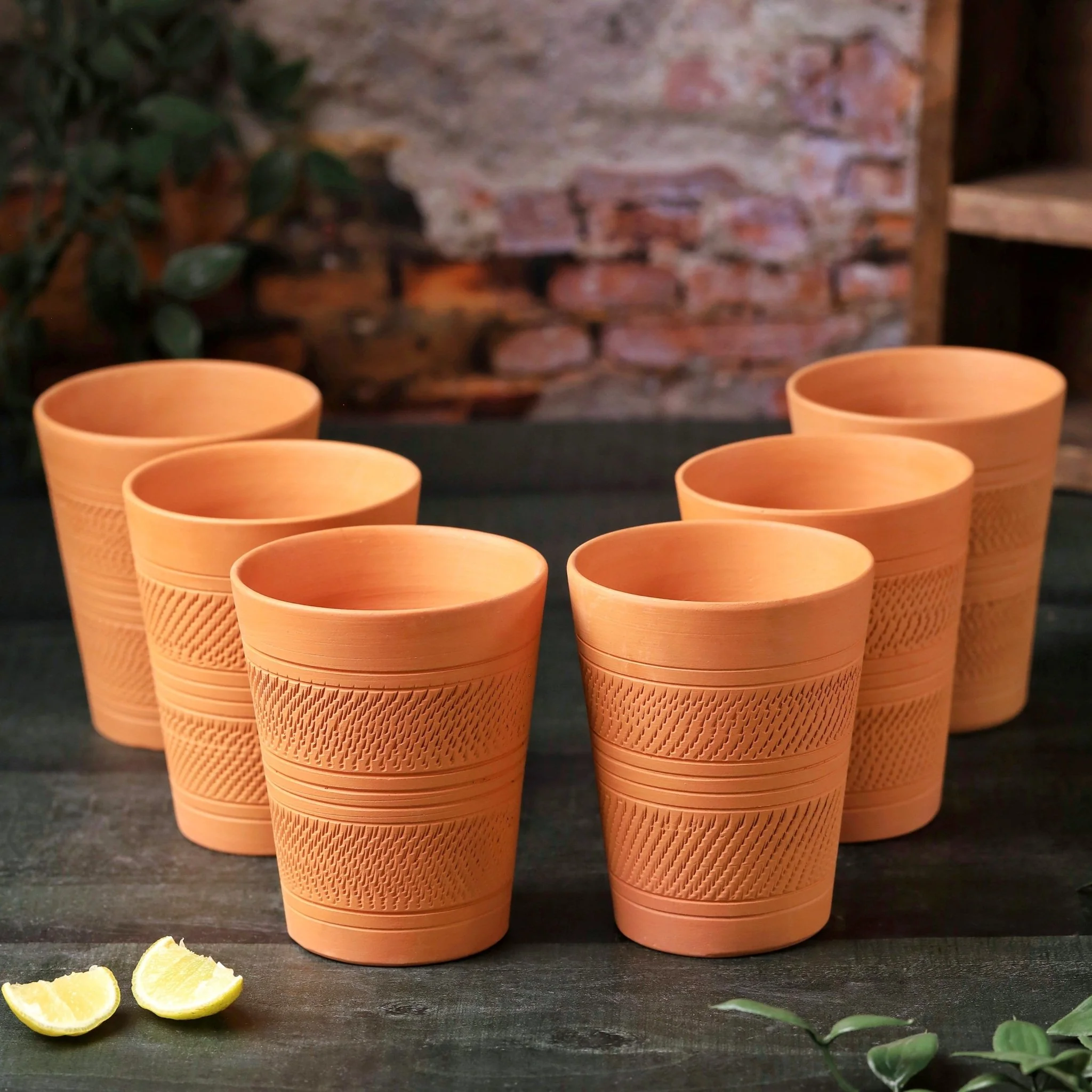 Terracotta Modern Jumbo Glass – Handcrafted Natural Clay Large Glass - Image 3