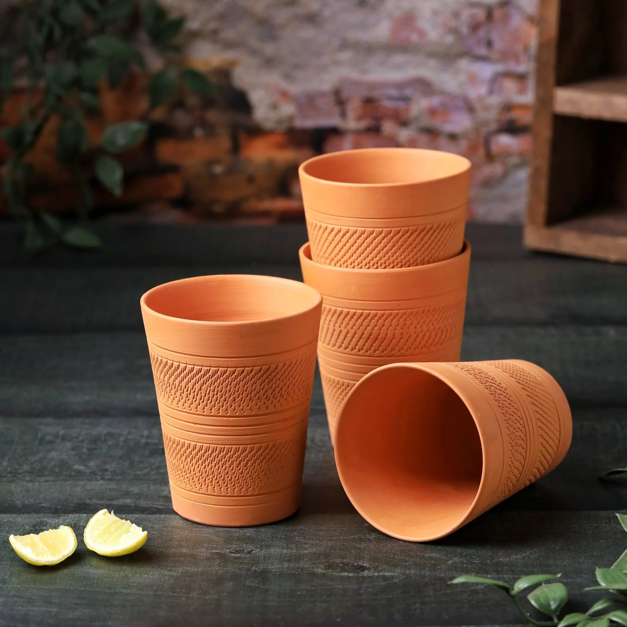 Terracotta Modern Jumbo Glass – Handcrafted Natural Clay Large Glass - Image 5