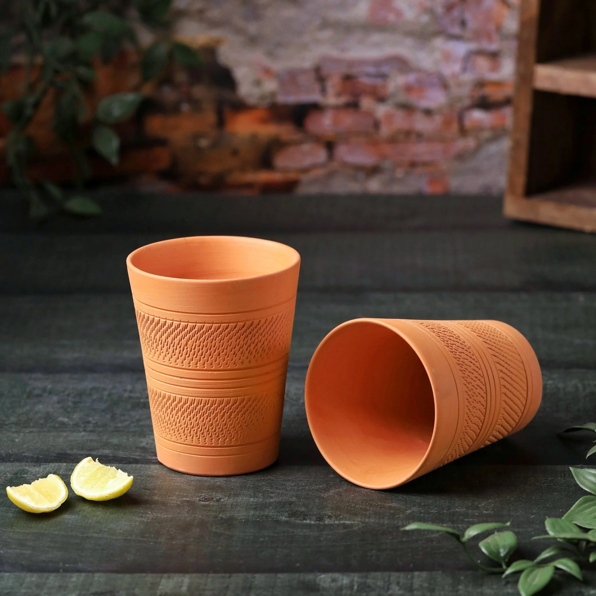 Terracotta Modern Jumbo Glass – Handcrafted Natural Clay Large Glass - Image 8