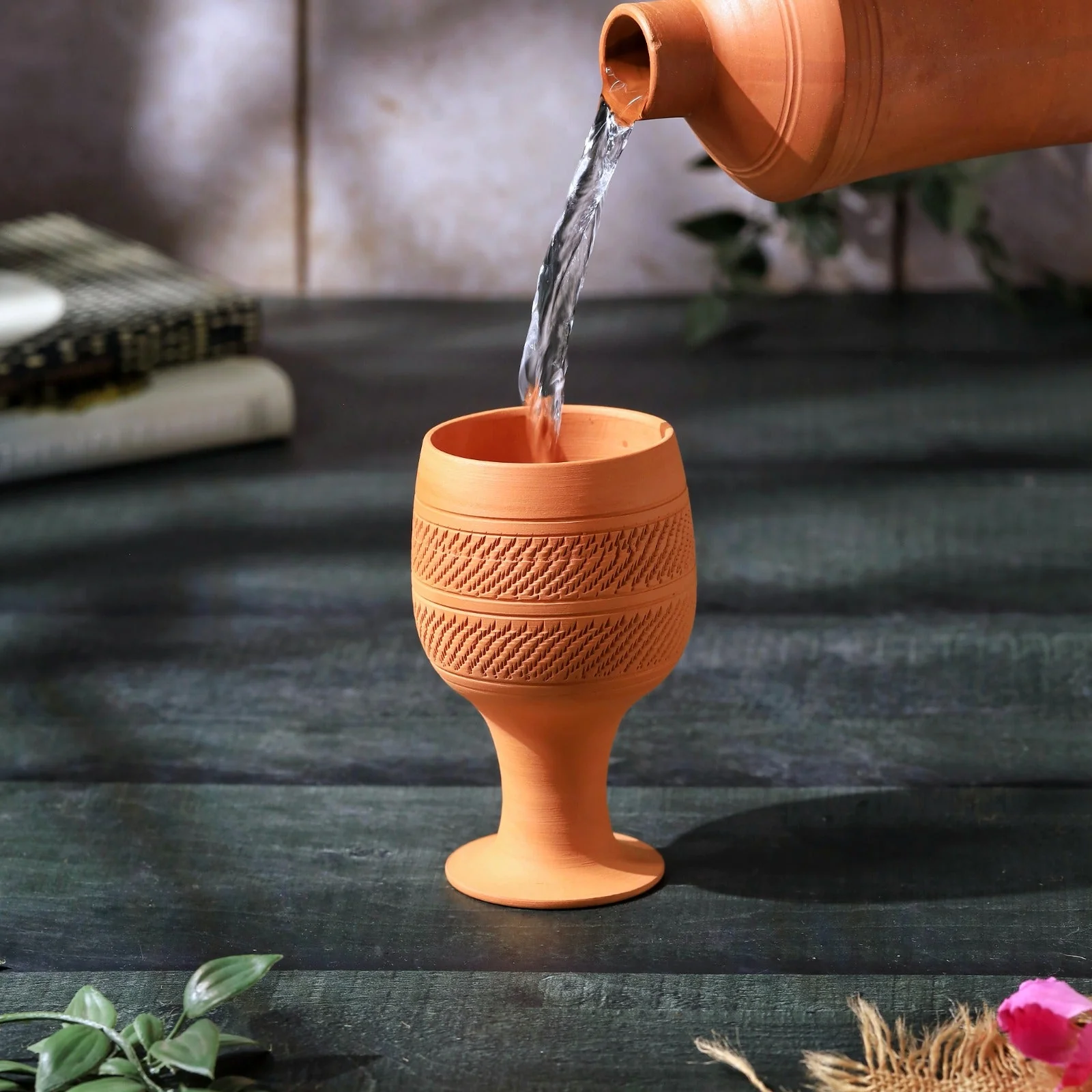 Handcrafted Natural Terracotta Special Juice Glass