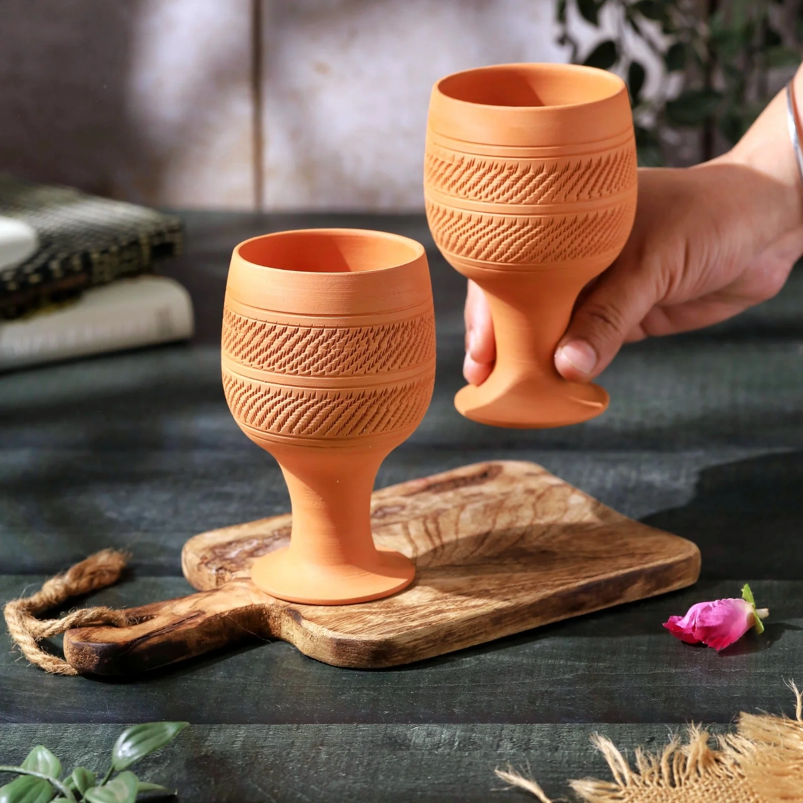 Handcrafted Natural Terracotta Special Juice Glass - Image 12