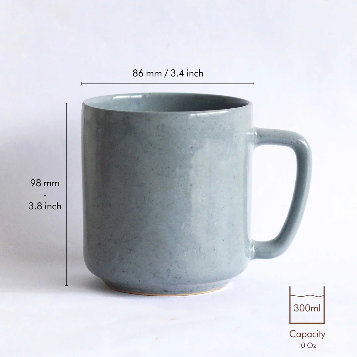 Textured Grey Ecofriendly Recycled Ceramic Coffee Mug - Image 2