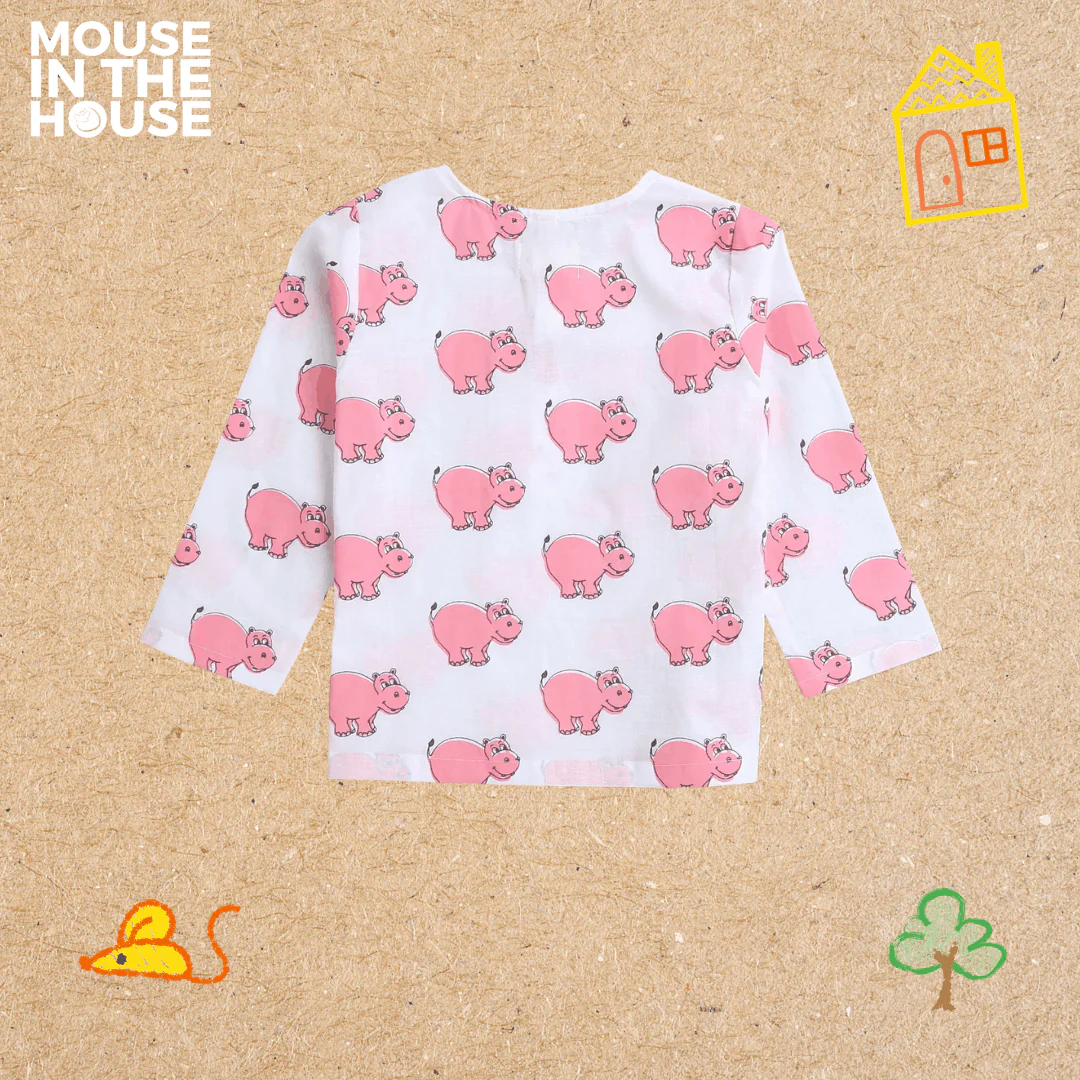 The Cheerful Hippo- Unisex Kids Cotton Nightwear - Image 5