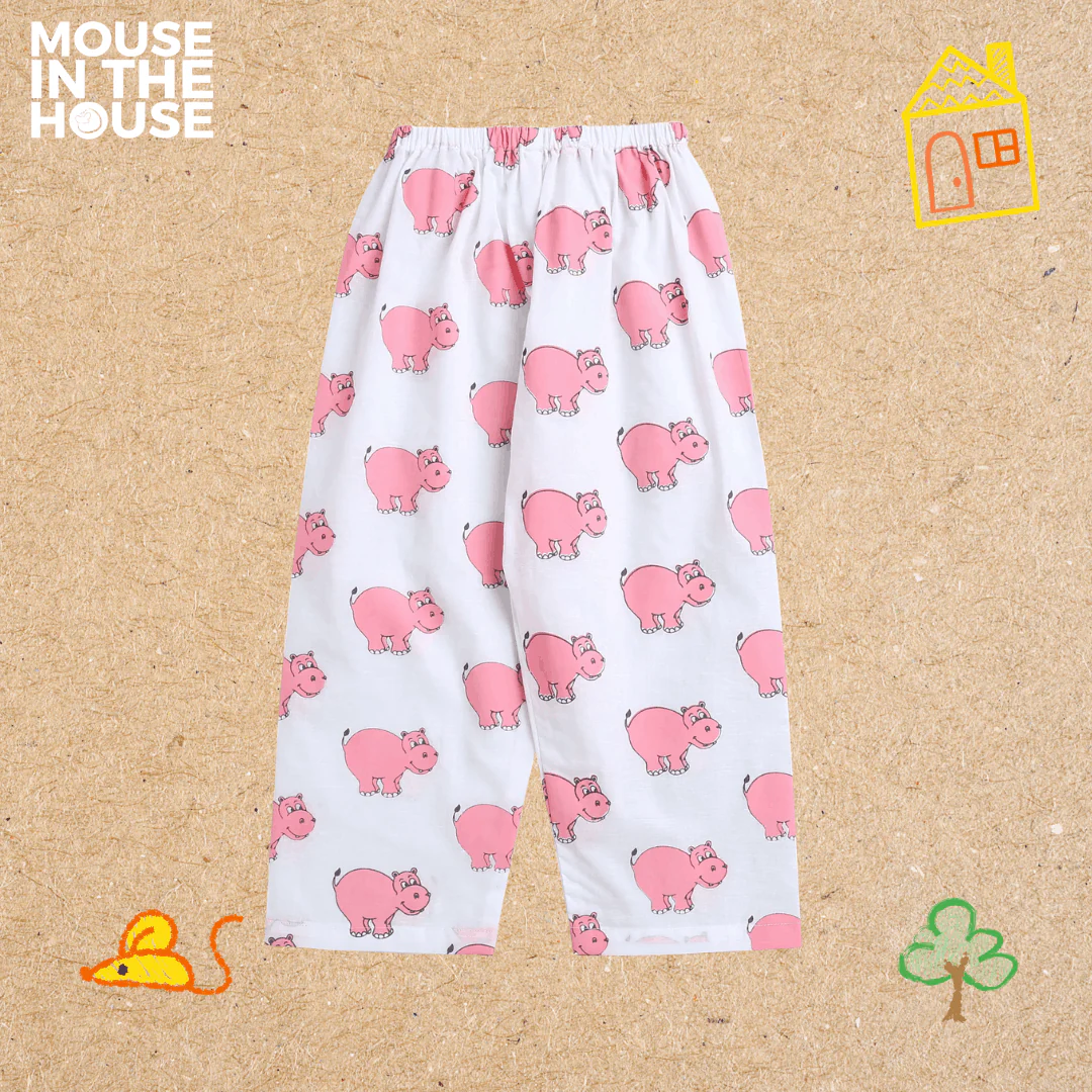The Cheerful Hippo- Unisex Kids Cotton Nightwear - Image 7