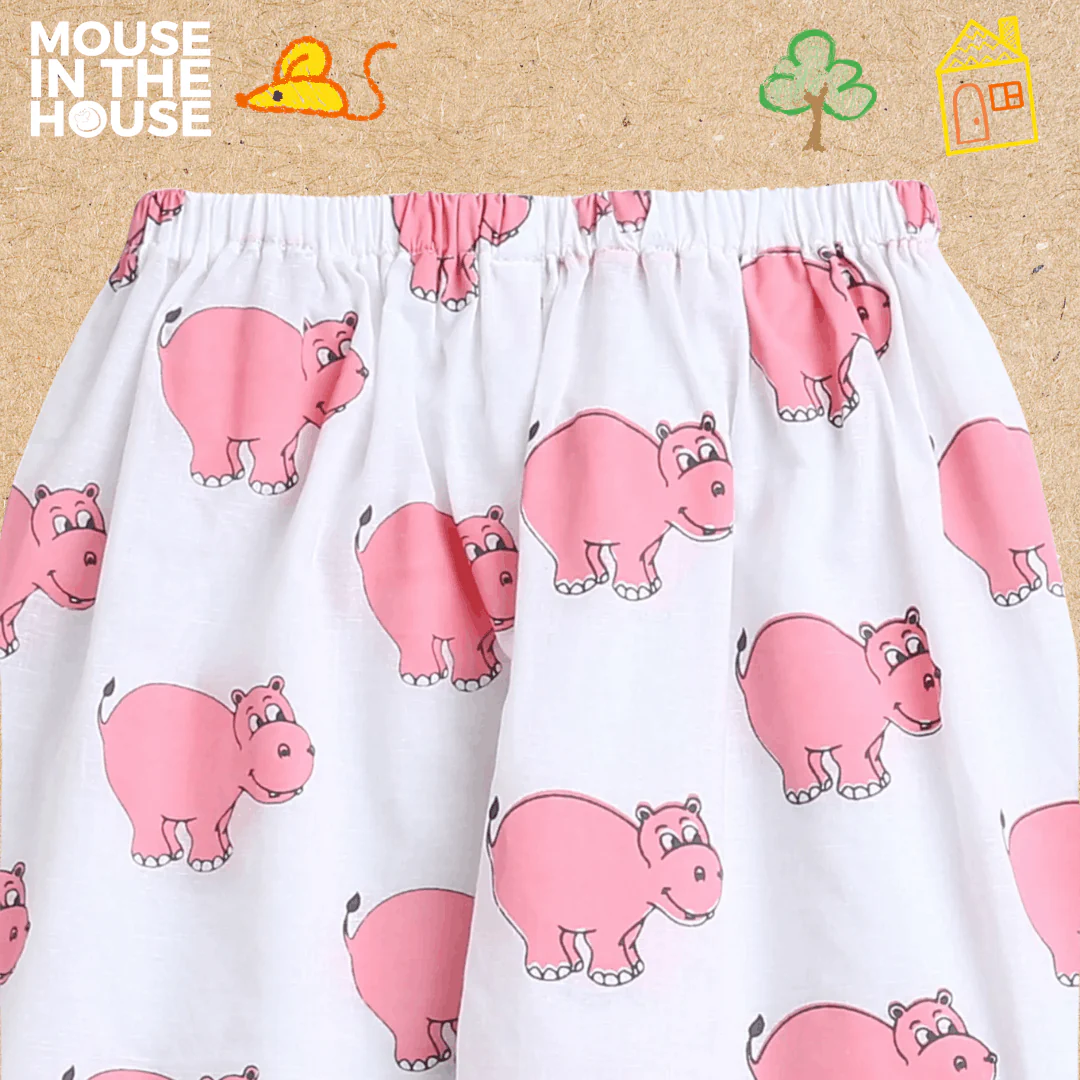 The Cheerful Hippo- Unisex Kids Cotton Nightwear - Image 8