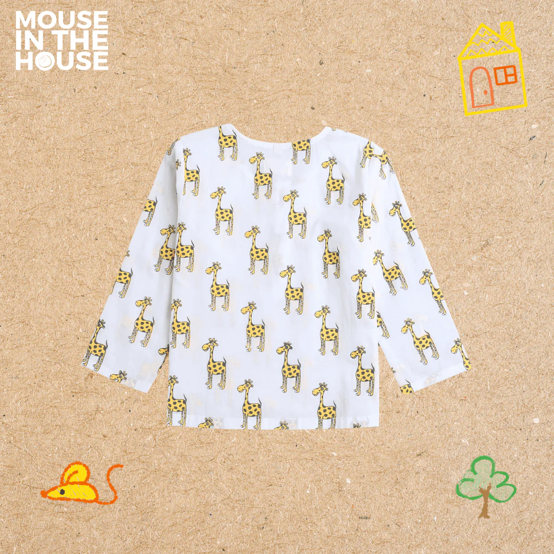 The Curious Giraffe- Unisex Kids Cotton Nightwear - Image 4