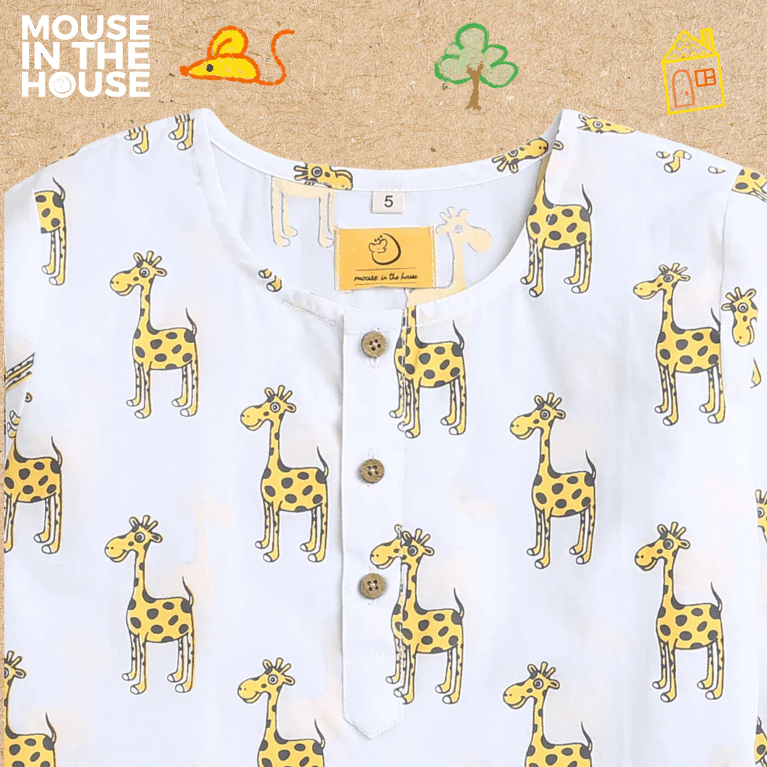 The Curious Giraffe- Unisex Kids Cotton Nightwear - Image 6