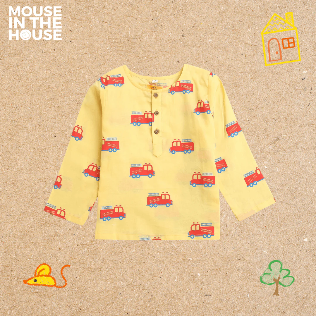 The Fire Fighter Truck- Unisex Kids Cotton Nightwear - Image 4