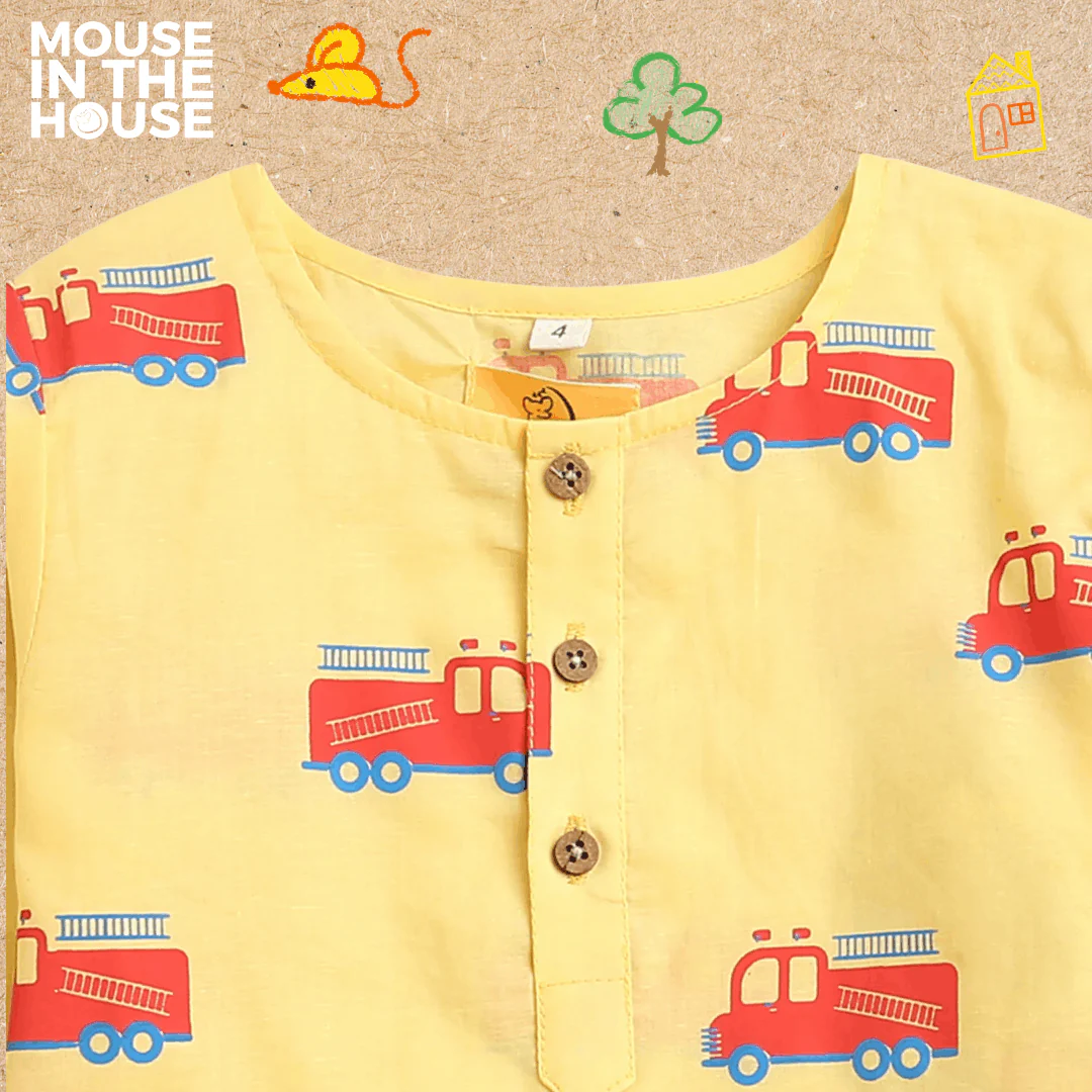 The Fire Fighter Truck- Unisex Kids Cotton Nightwear - Image 6