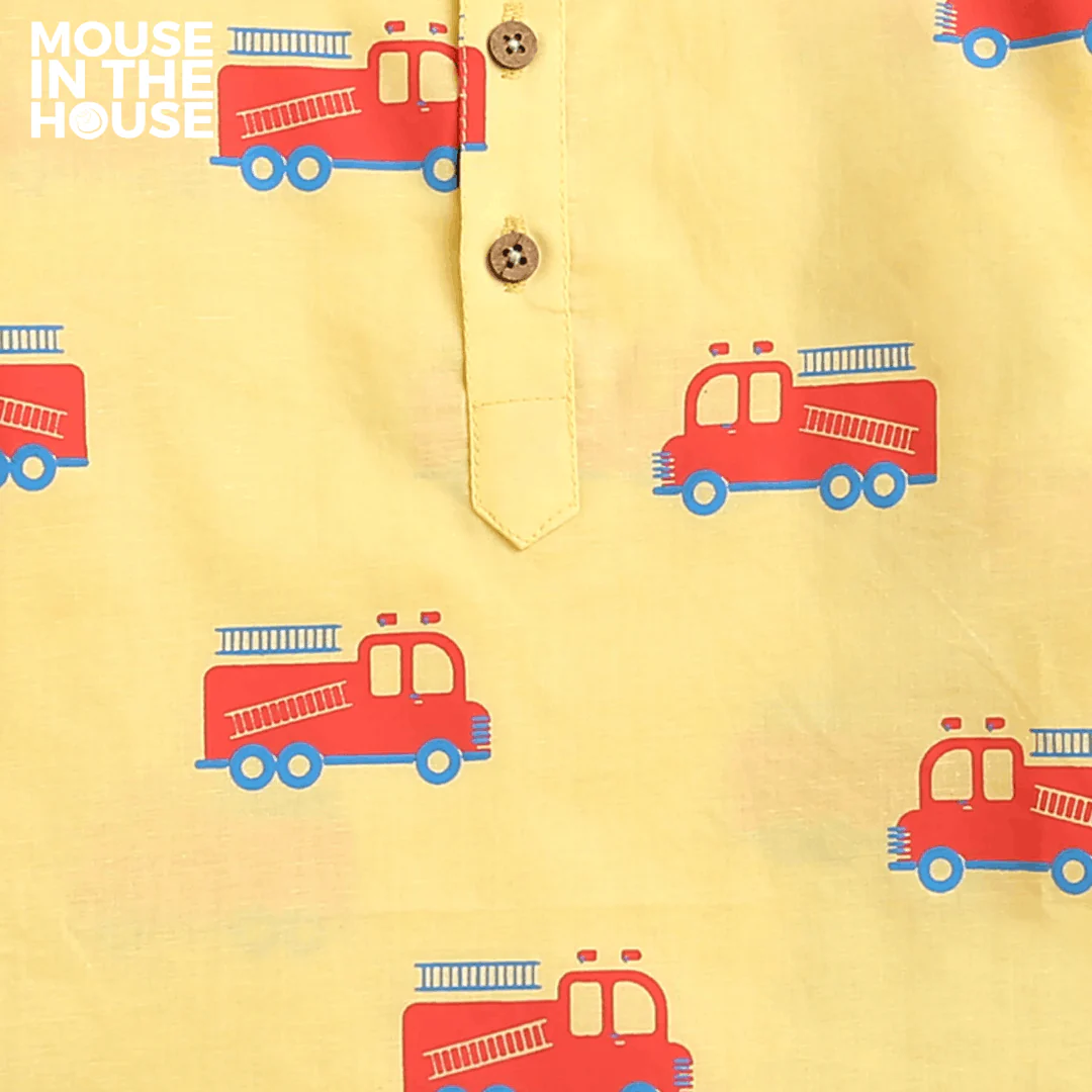 The Fire Fighter Truck- Unisex Kids Cotton Nightwear - Image 8