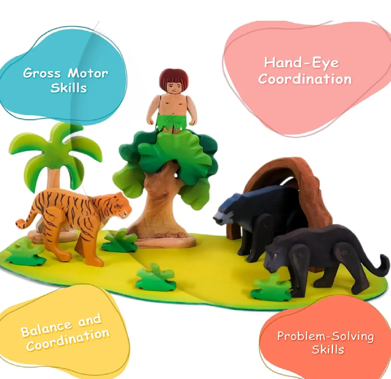 The Jungle Diaries Toy – Montessori Wooden Jungle Animal Playset - Image 7