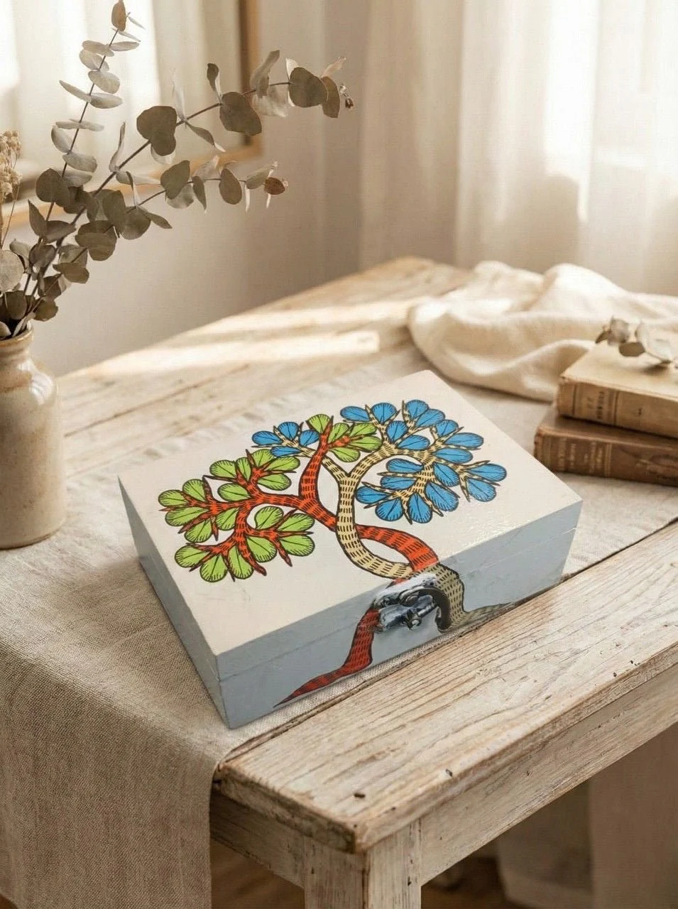 The Living Tree Chest Utility Box | Handcrafted Decorative Storage