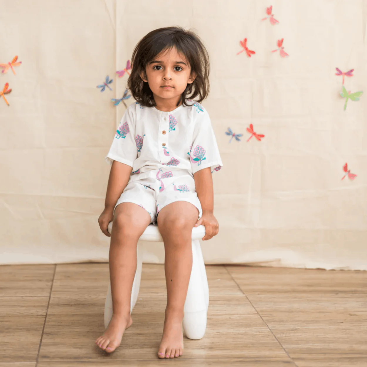 The Magestic Peacock- Unisex Kids Cotton Nightdress