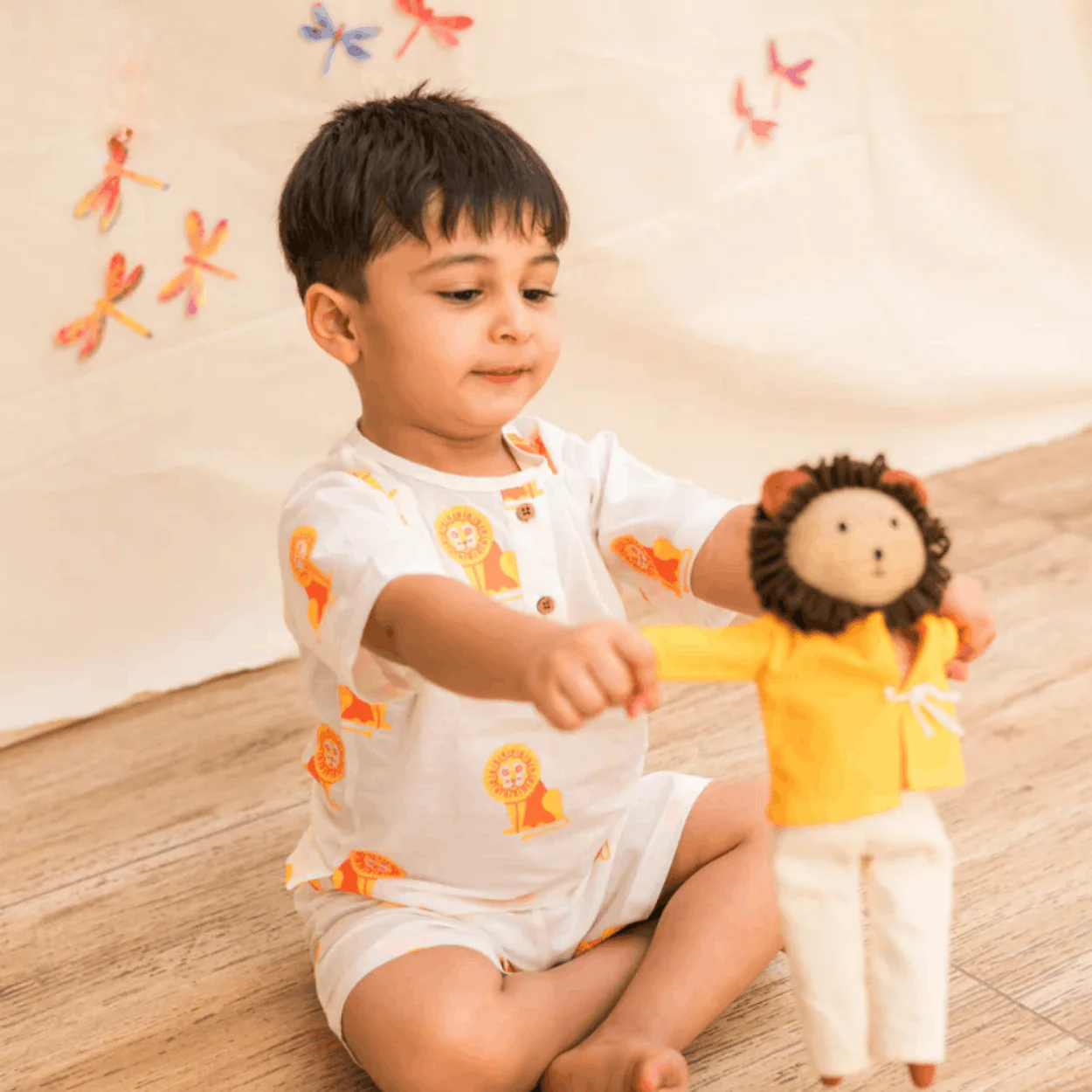 The Regal Lion Unisex Kids Cotton Nightwear Set