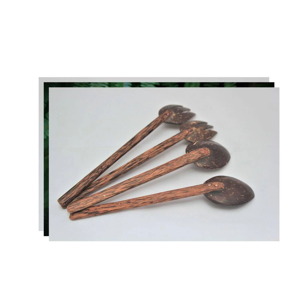 Coconut Shell Spoon & Fork - Set of 2 Natural & Handmade - Image 3