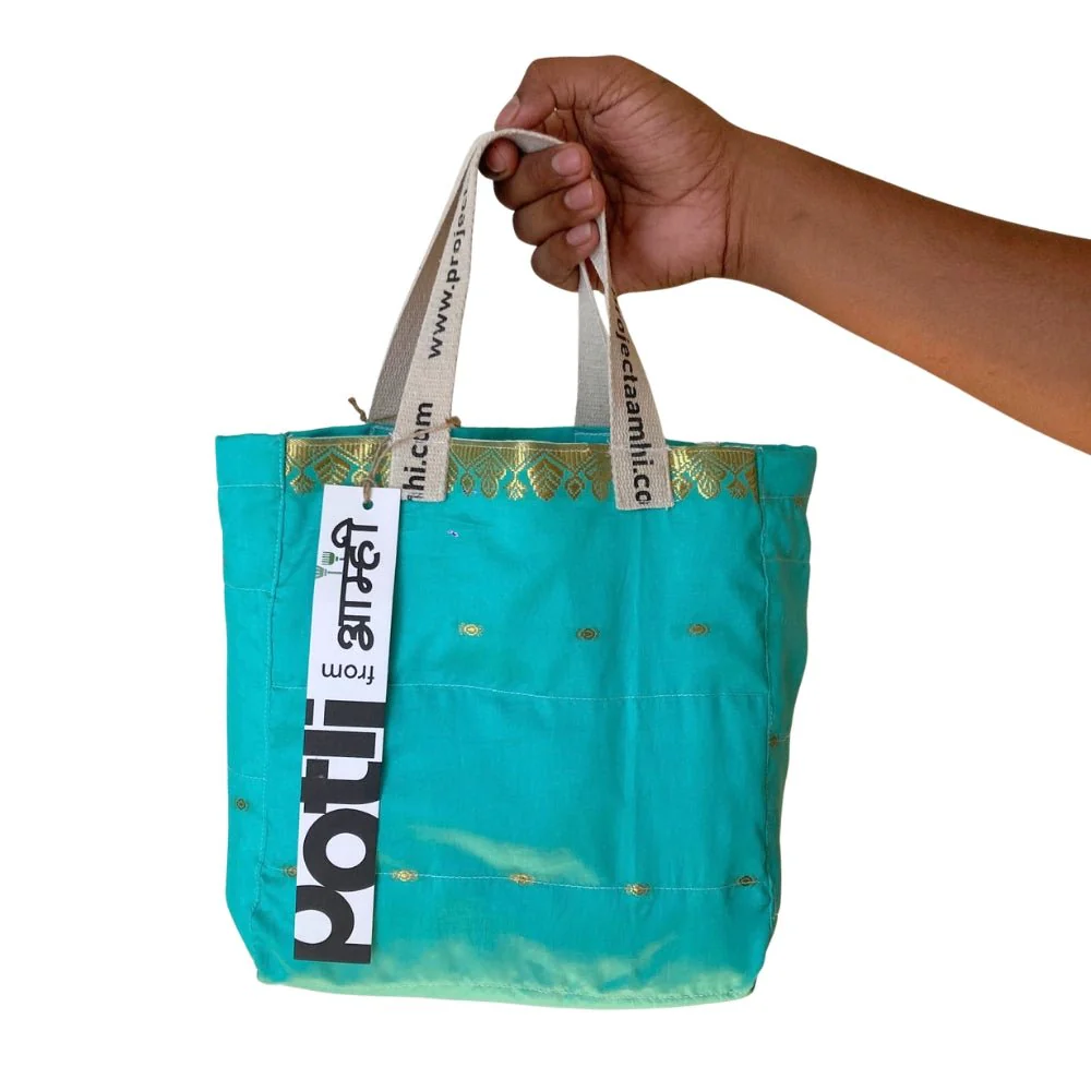 Reusable Tiffin Bag Upcycled Lunch Carry Bag - Image 11