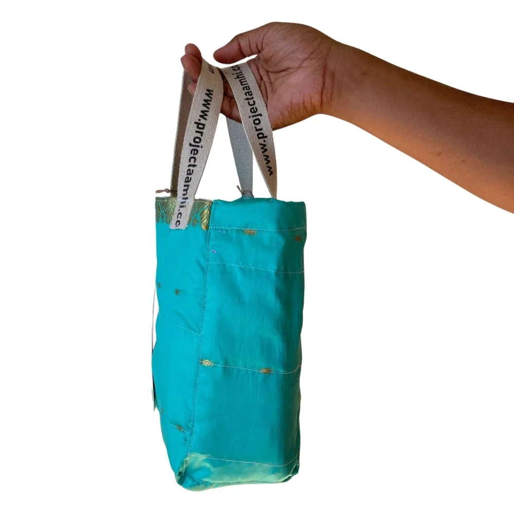 Reusable Tiffin Bag Upcycled Lunch Carry Bag - Image 12