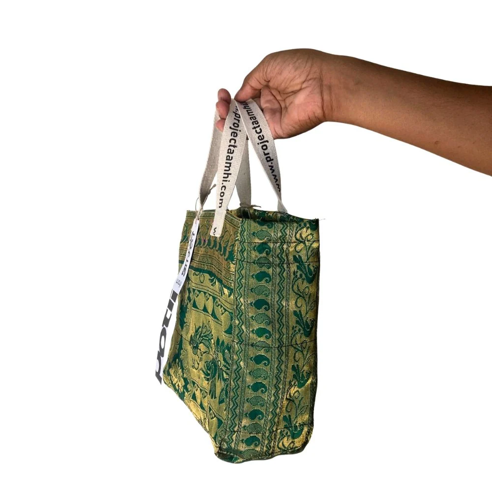 Reusable Tiffin Bag Upcycled Lunch Carry Bag - Image 21