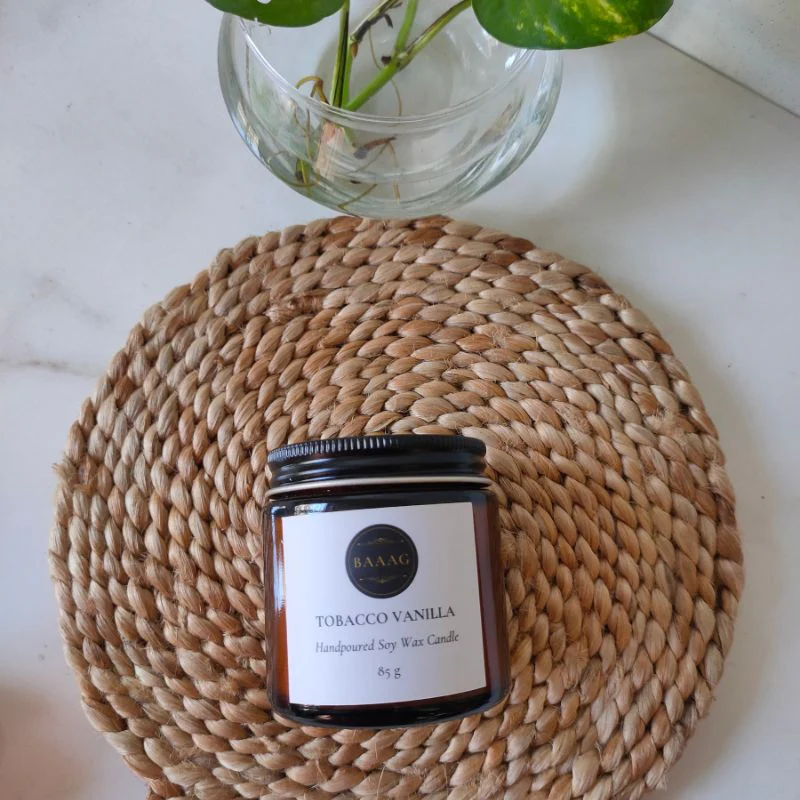 Tobacco Vanilla Scented Soy Wax Candle – Handcrafted & Long-Lasting - Image 3