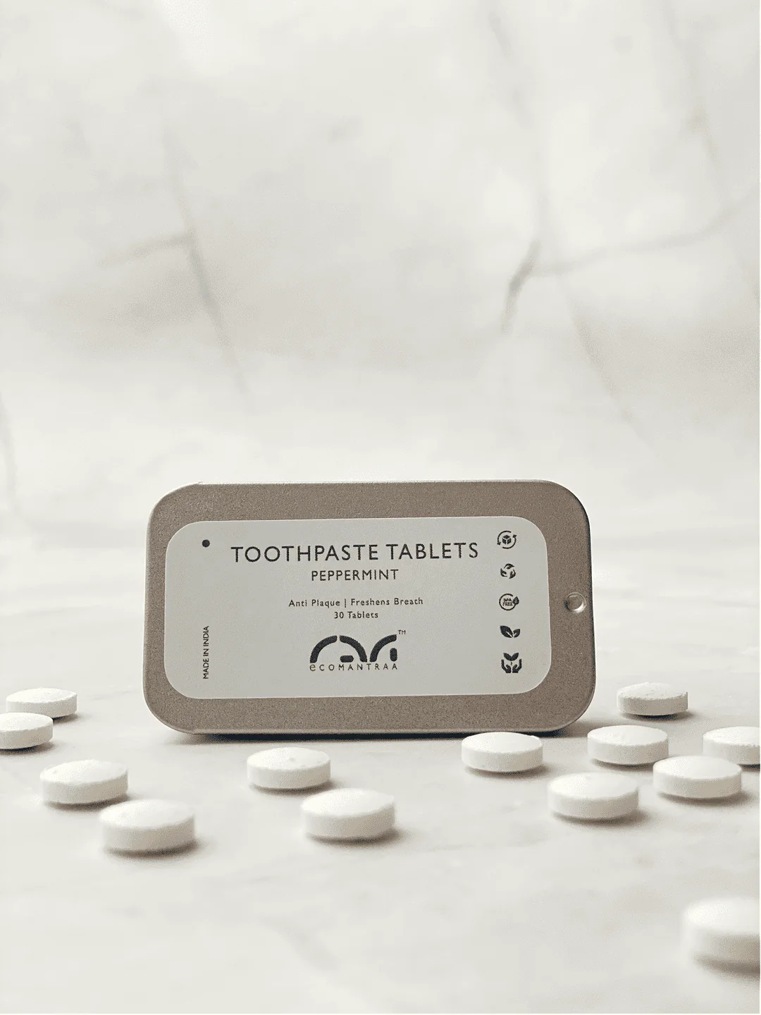 Toothpaste Tablets (30 Nos, Tin) | Natural, Eco-Friendly Oral Care - Image 2