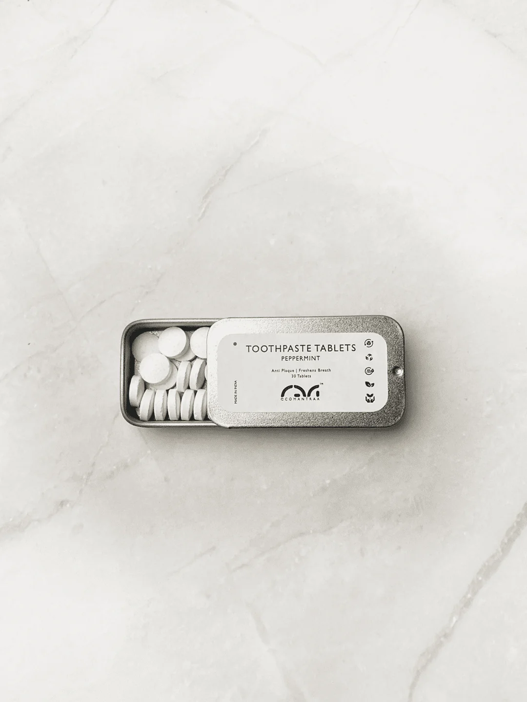 Toothpaste Tablets (30 Nos, Tin) | Natural, Eco-Friendly Oral Care - Image 3