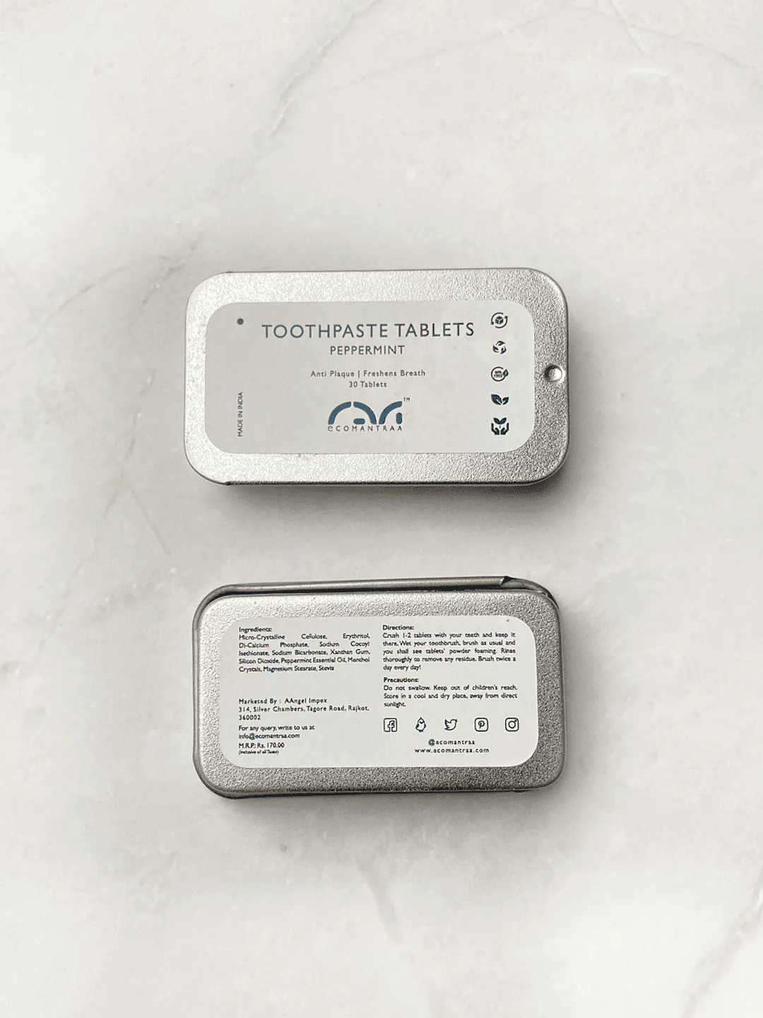 Toothpaste Tablets (30 Nos, Tin) | Natural, Eco-Friendly Oral Care - Image 4
