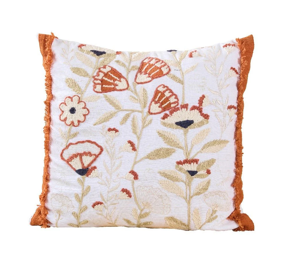 Tulip Rust Charm Cushion | Floral Accent Decorative Cushion - Image 3