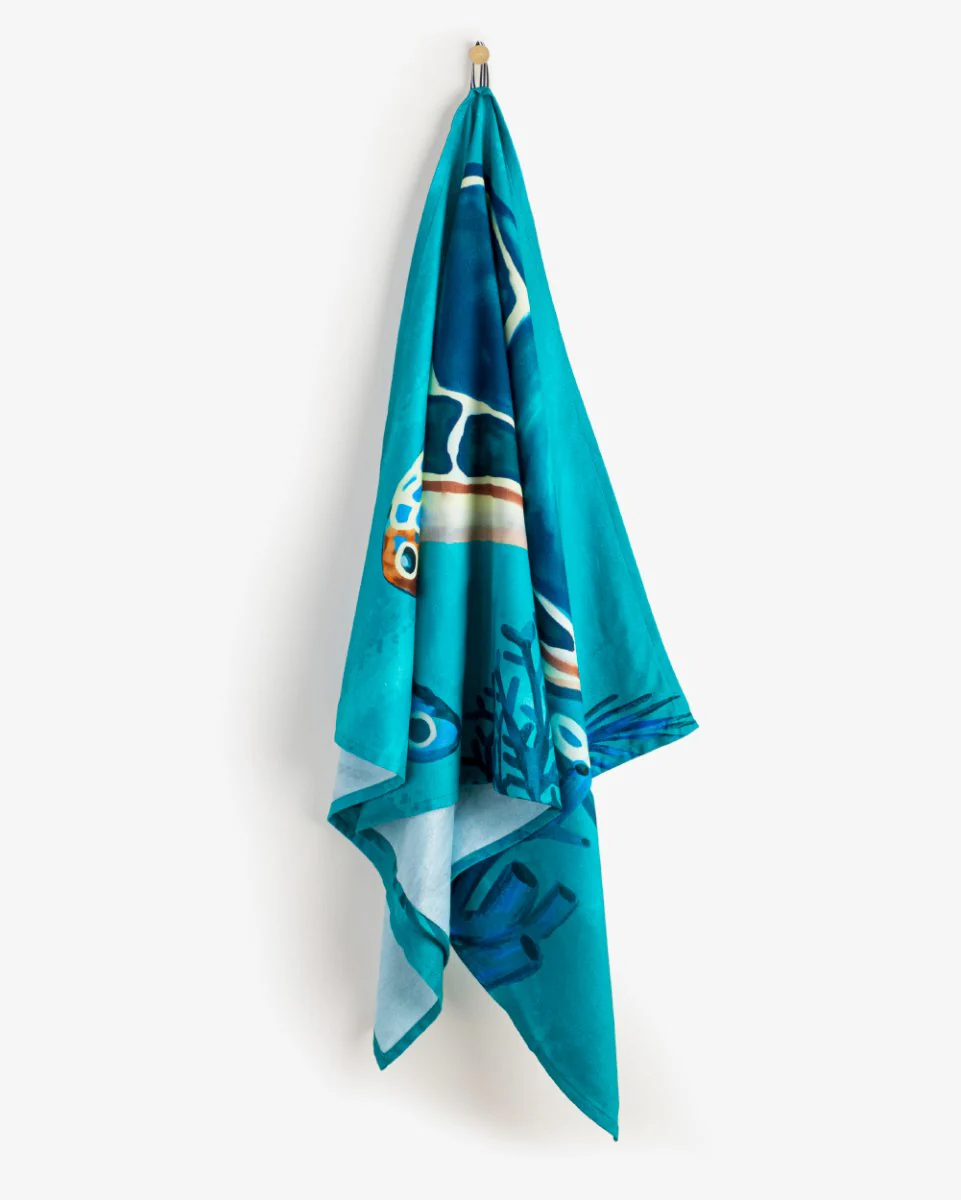 Bamboo & Cotton Printed Beach & Bath Towel | Turtled - Image 4