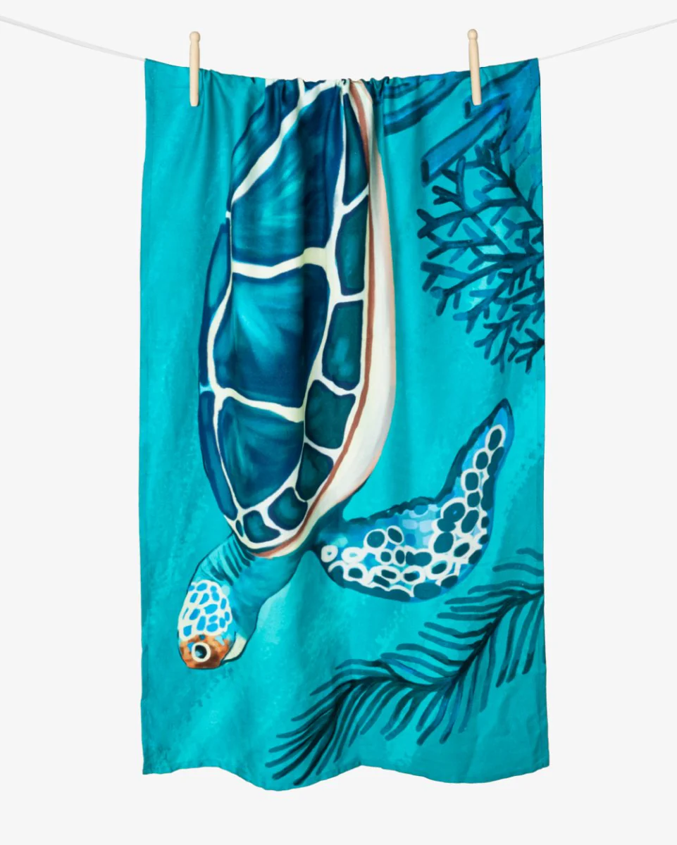 Bamboo & Cotton Printed Beach & Bath Towel | Turtled - Image 6
