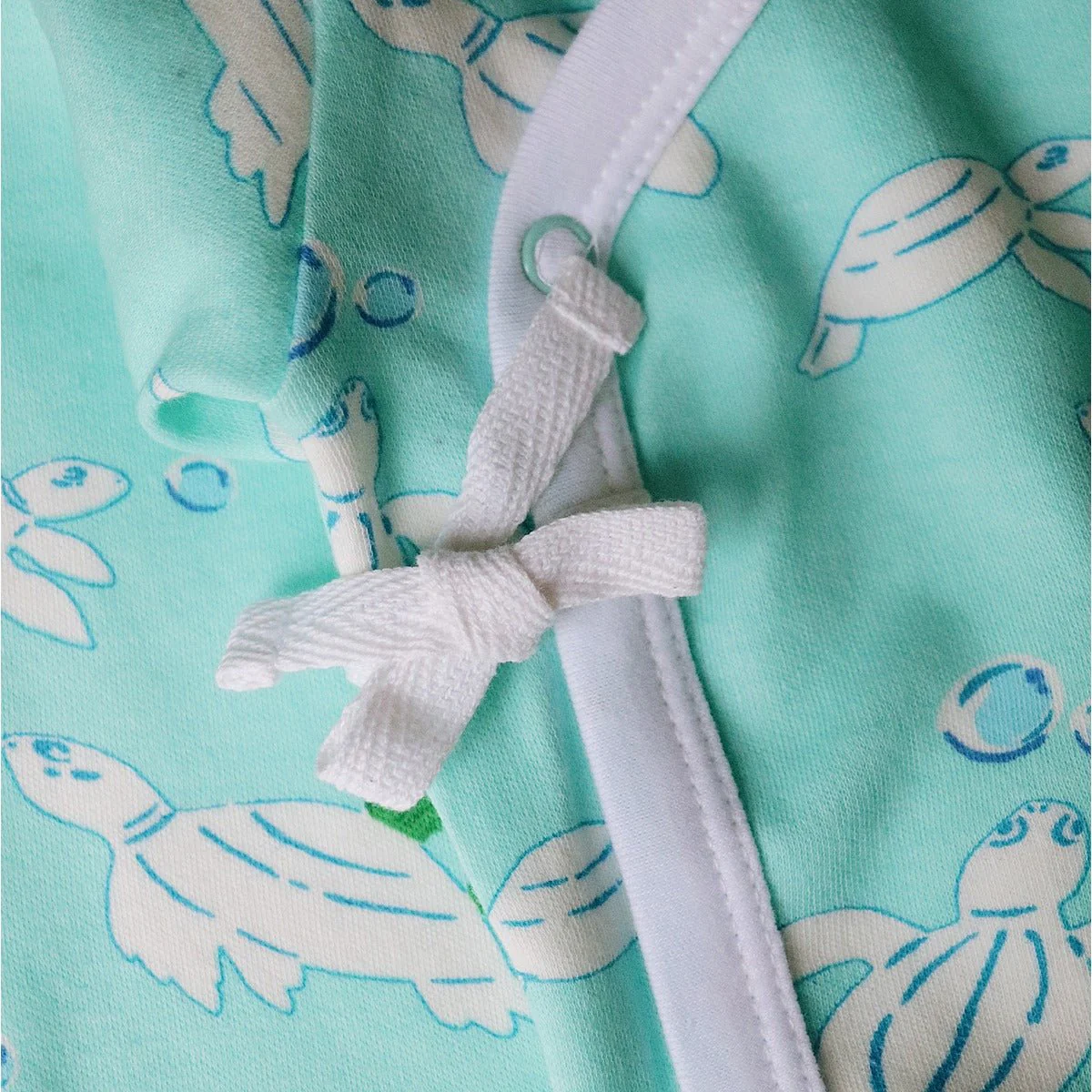 Turtles Organic Baby Kimono Onesie – Soft Cotton Newborn Romper - Image 4