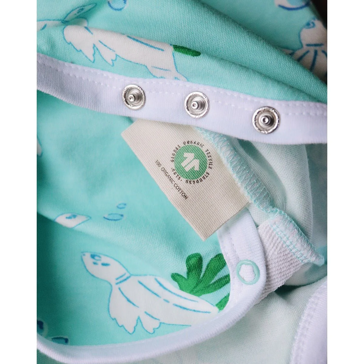 Turtles Organic Baby Kimono Onesie – Soft Cotton Newborn Romper - Image 5