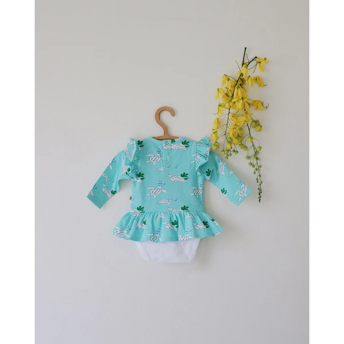 Turtles Organic Peplum Baby Onesie – Stylish & Soft Cotton - Image 3