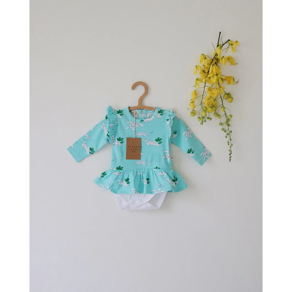 Turtles Organic Peplum Baby Onesie – Stylish & Soft Cotton - Image 5