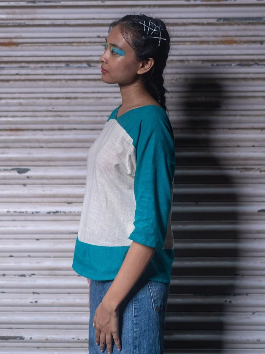 Two Shade Top | 100% Handwoven Cotton Fabric - Image 3