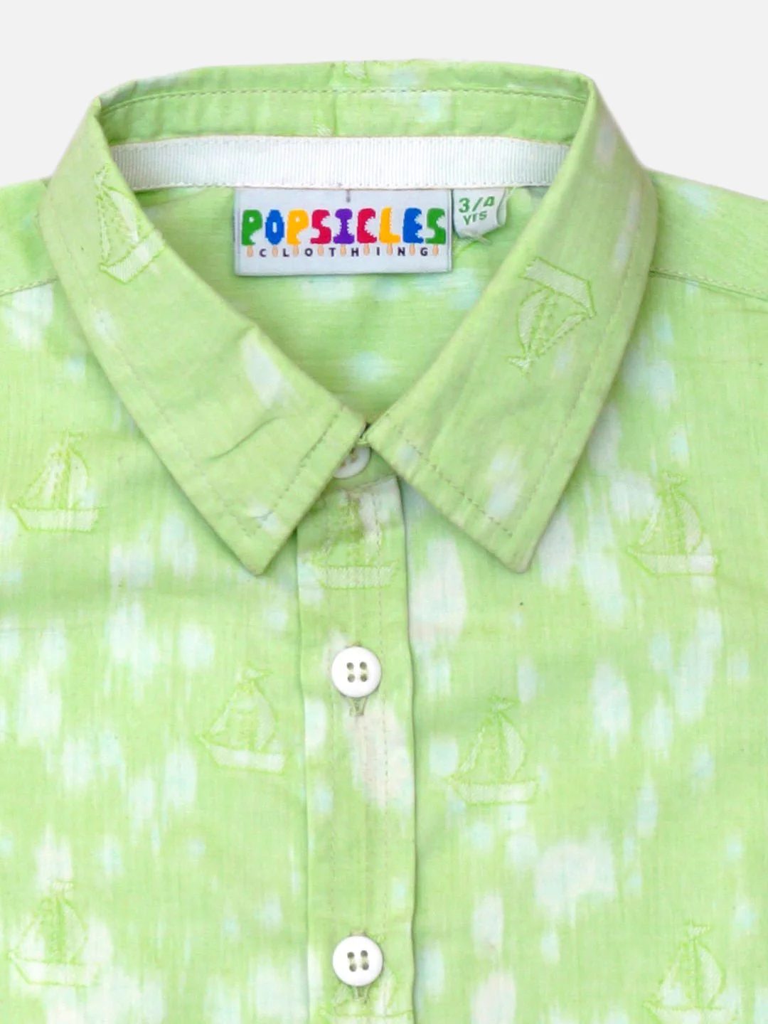 Boys Green Tie Dye Shirt Regular Fit – Comfortable Cotton Casual Wear - Image 3