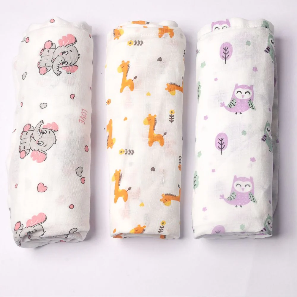 Ultra-Soft Muslin Baby Swaddle -Set of 5 | GOTS Certified - Image 2