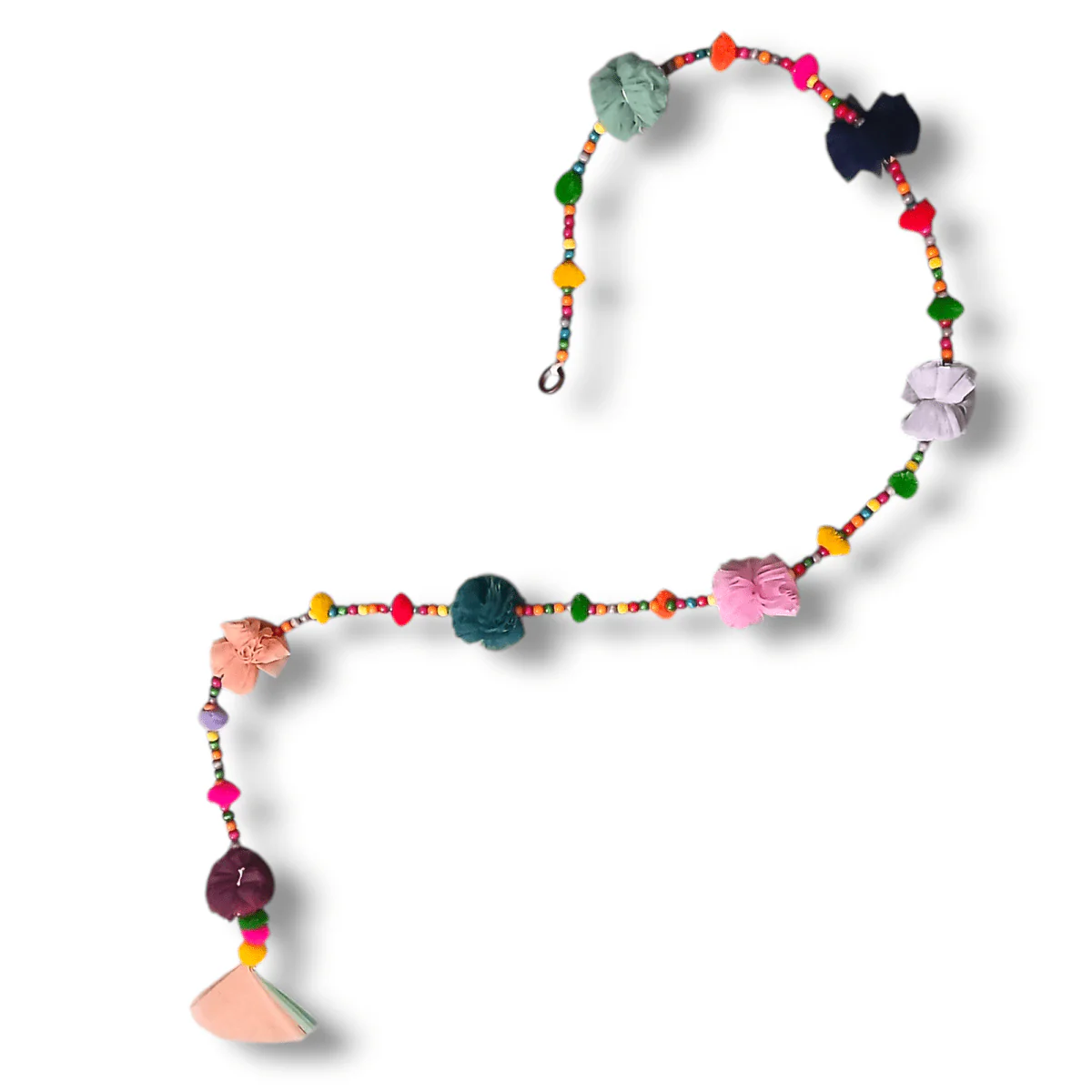 Upcycled Beaded Pom-Pom Festive Decoration String - Image 5