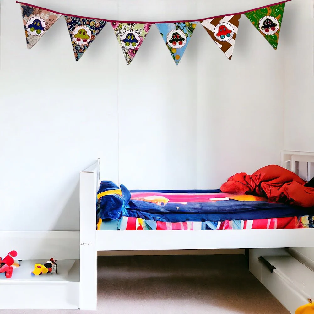 Upcycled Car Motif Bunting - Image 8