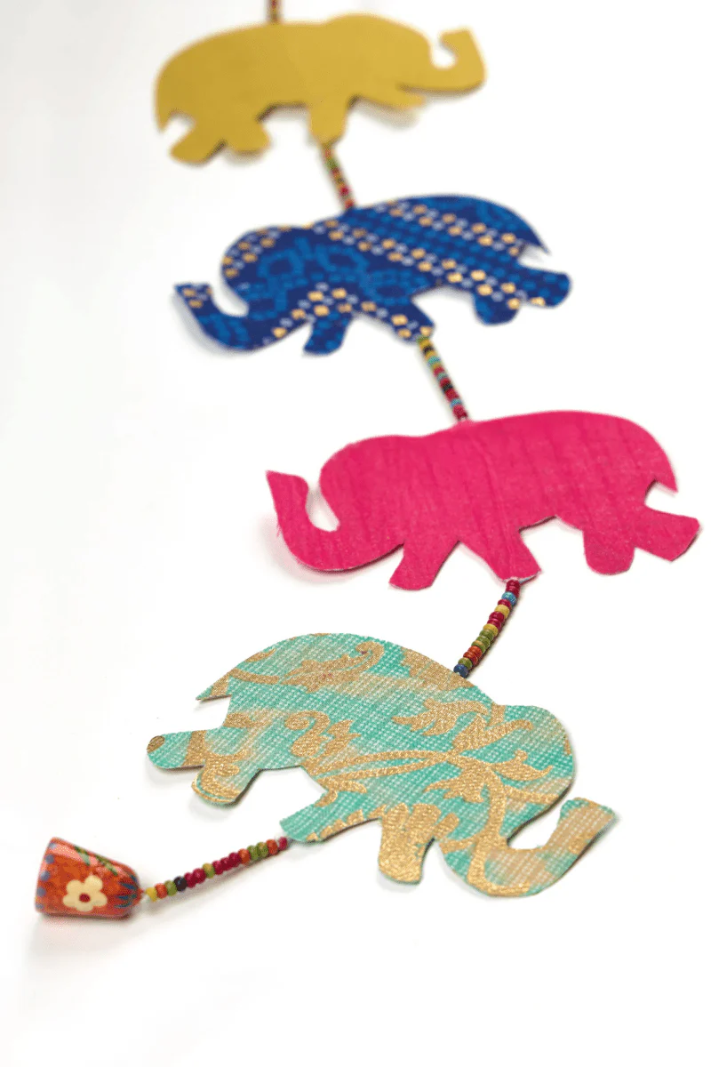 Upcycled Elephant Festive String - Image 7