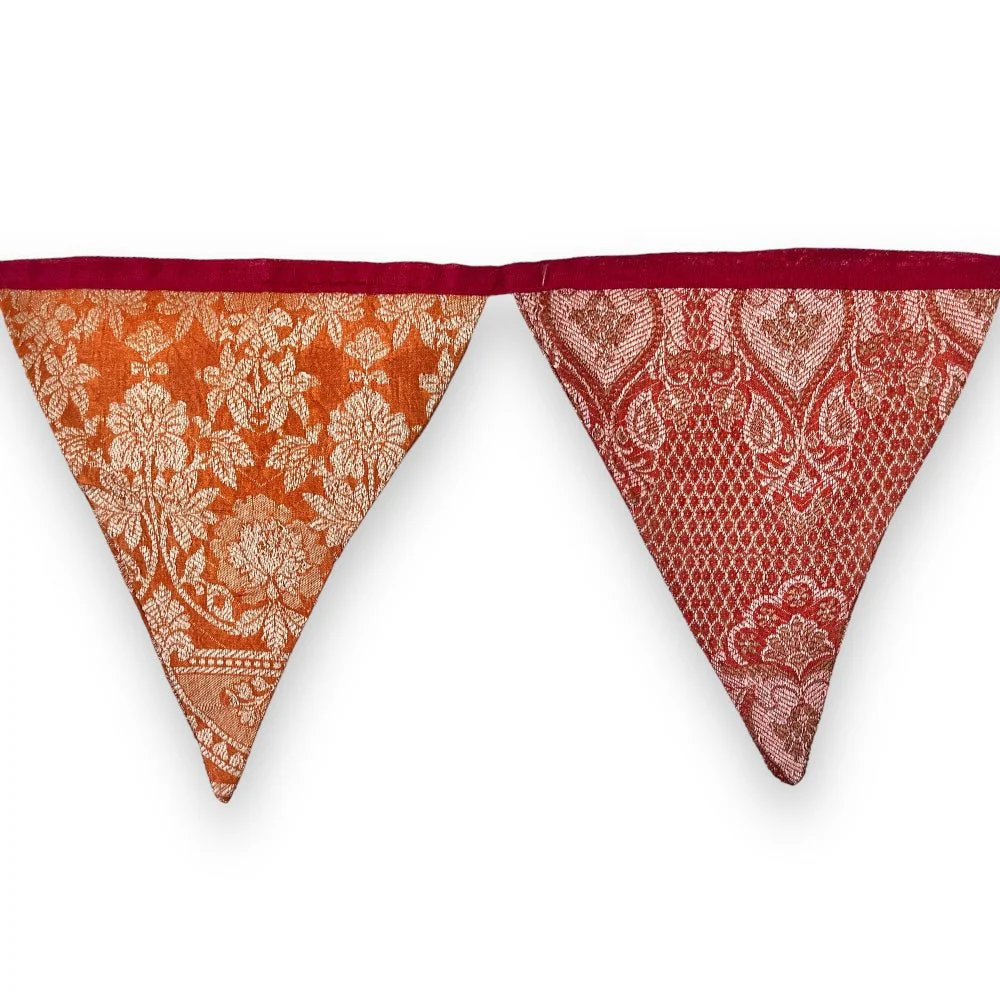 Upcycled Festive Silk Bunting - Image 8