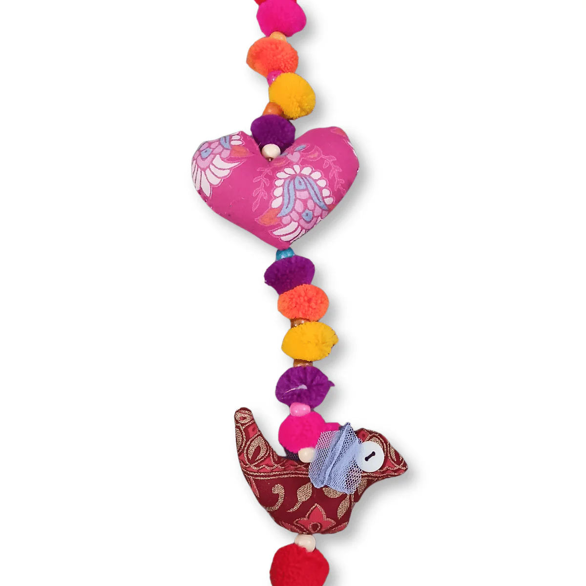 Upcycled Heart Bird String - Image 3