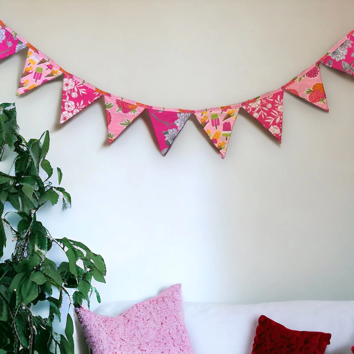 Upcycled Pink Bunting - Image 8